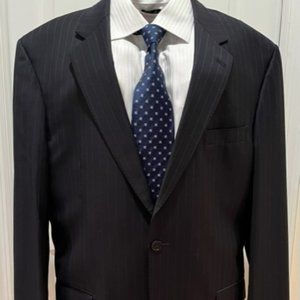 Navy Blue Pinstripe Jacket 43L Signature Gold Collection